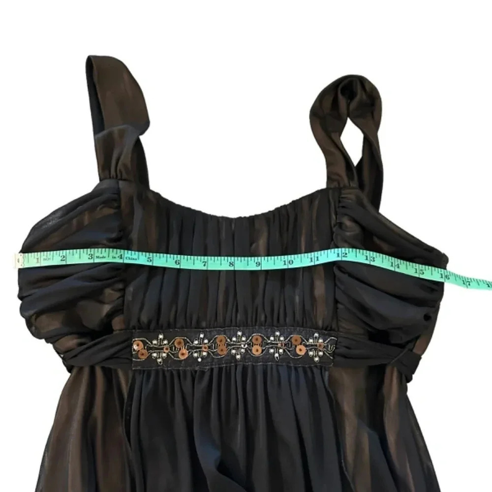 Connected apparel High- low open brown & tan Dress Size: 12 - Picture 3 of 5